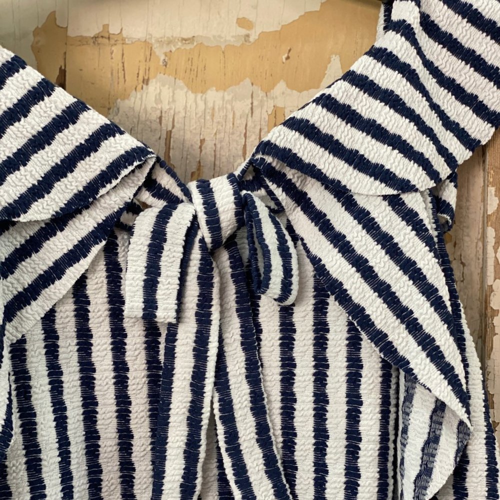 Eva Franco Anthropologie Keely Striped Ruffle Top - Picture 6 of 7